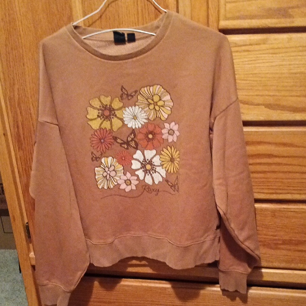 Roxy Brown Sweatshirt with Floral Print